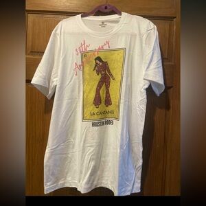 NWOT! Queen Gypsy. White bling Graphic Selena T-Shirt Sz Large